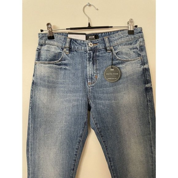 NWT Neuw Slim Slouch Faded Blue Boyfriend Jeans Women’s Size‎ 4 90s Y2K Distress - Picture 3 of 7